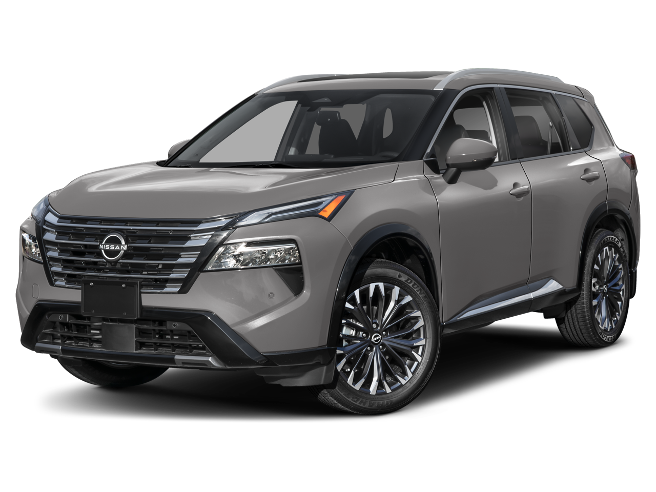 2026 Nissan Rogue Platinum in GUN METALLIC — front three-quarter view