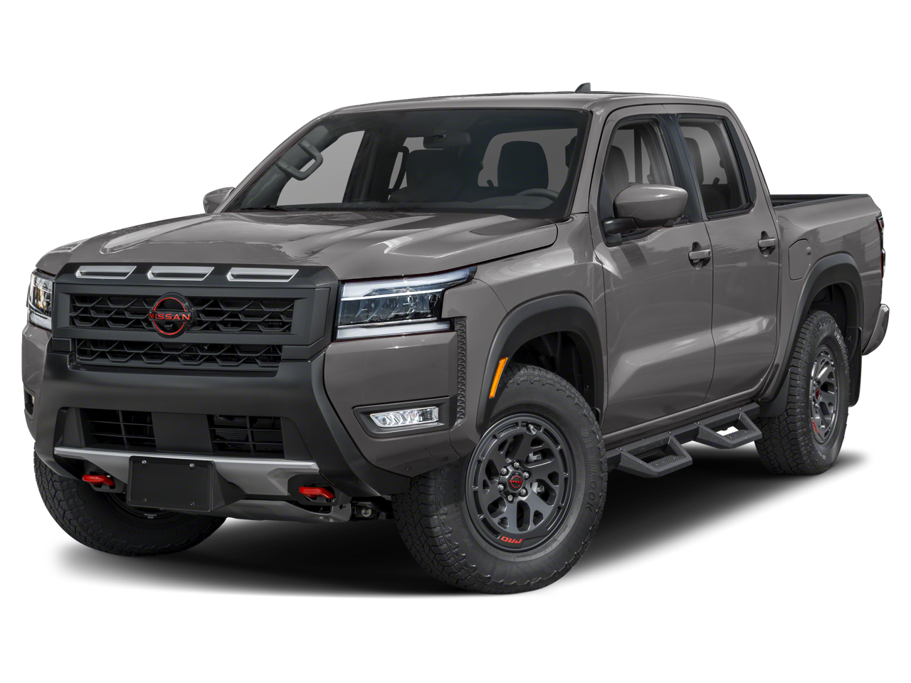 2026 Nissan Frontier Crew Cab PRO-4X in BOULDER GRAY PE — front three-quarter view