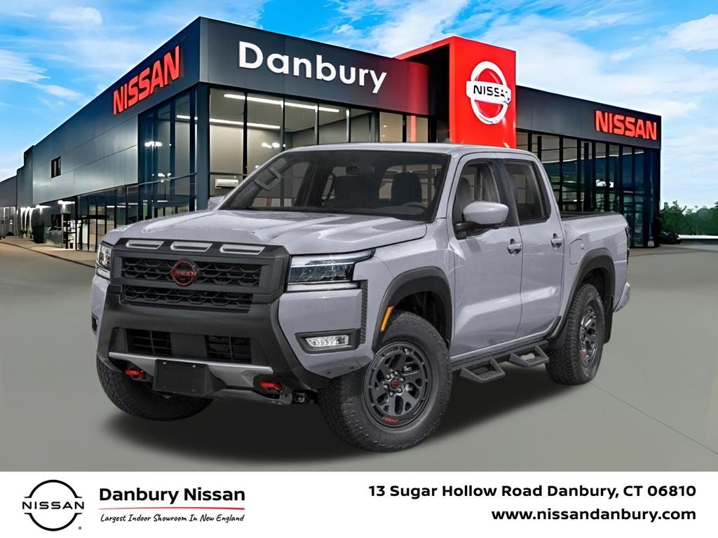 2026 Nissan Frontier Crew Cab PRO-4X in Boulder Gray Pearl — front three-quarter view