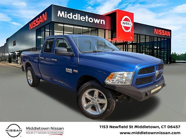 2017 RAM 1500 Express in Blue Streak Pearlcoat — front three-quarter view