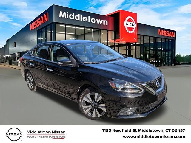 2016 Nissan Sentra SL in Super Black — front three-quarter view