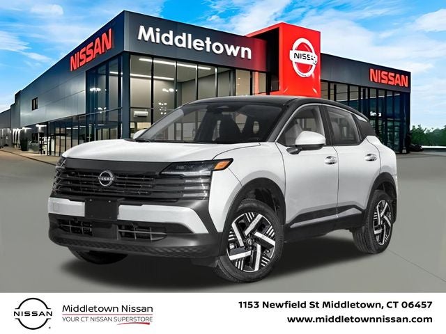 2026 Nissan Kicks SV in Aspen White/Super Black — front three-quarter view