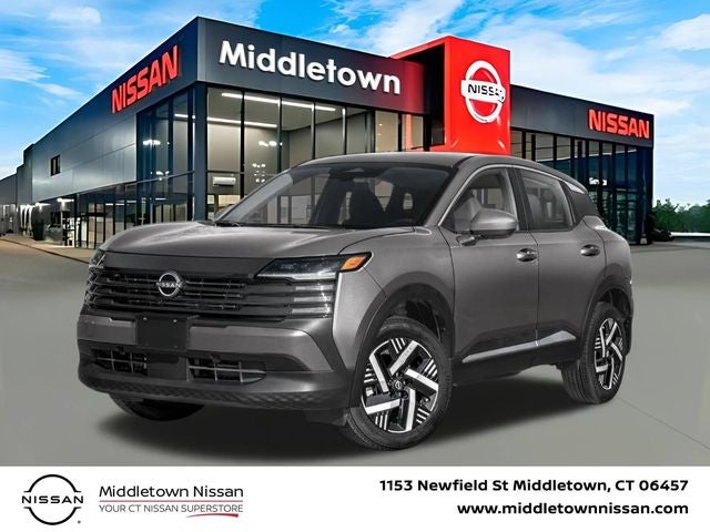 2026 Nissan Kicks SV in Gun Metallic/Scarlet Ember Tintcoat — front three-quarter view