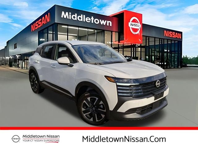2025 Nissan Kicks SV in Fresh Powder — front three-quarter view