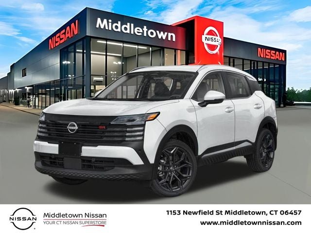 2026 Nissan Kicks SR in Aspen White Tricoat — front three-quarter view